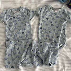 Hanna Andersson  Pajama Sets - Light Blue size 12-18 2 sets